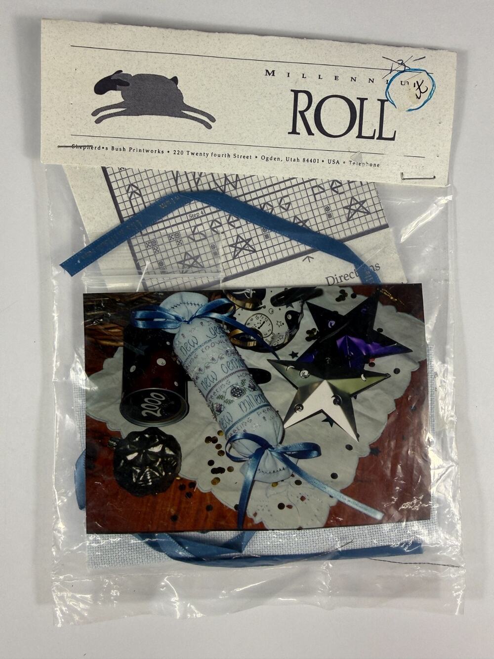 Shepherd's Bush Millennium Roll Cross Stitch Kit Y2K Charm Blue Annabel Linen